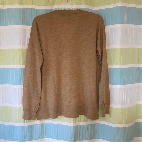 J Crew Merino Wool Caramel V-Neck Sweater Sz XS - Picture 8 of 9